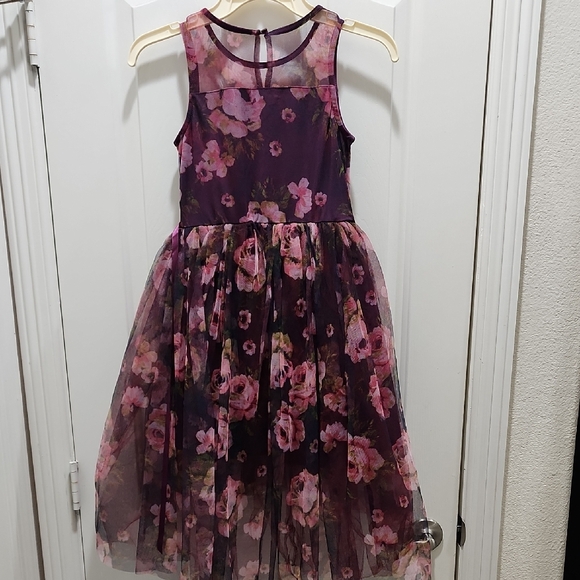 Zunie Elegant Floral Dress in Purple and Pink - Picture 2 of 3